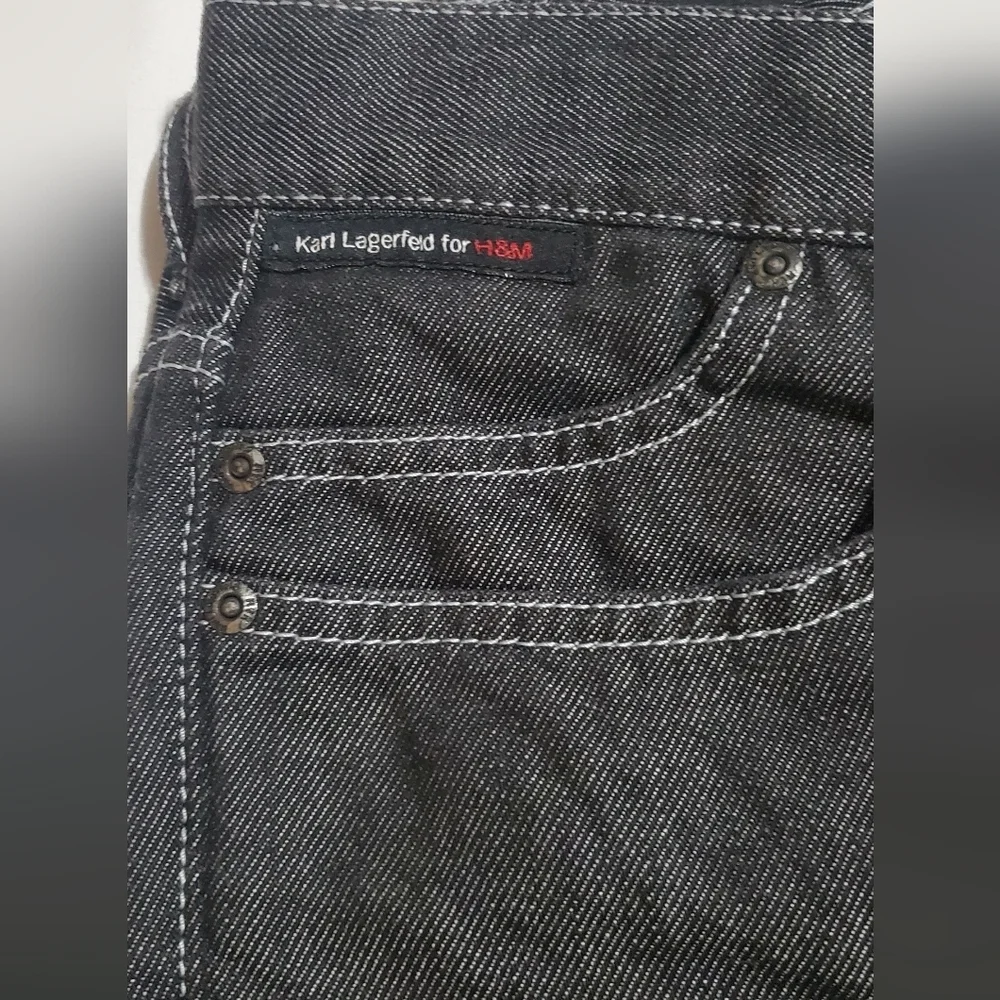 Karl Lagerfeld Dark Gray Straight Jeans. Sz 8 - Picture 4 of 7